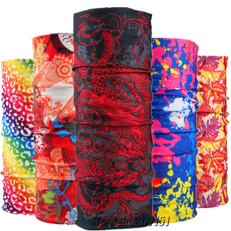 

New Fashion Dragon Print Bicycle Motorcycle Bandana Scarf Headband Variety Turban Hood Magic Veil Head Scarf Multi Function