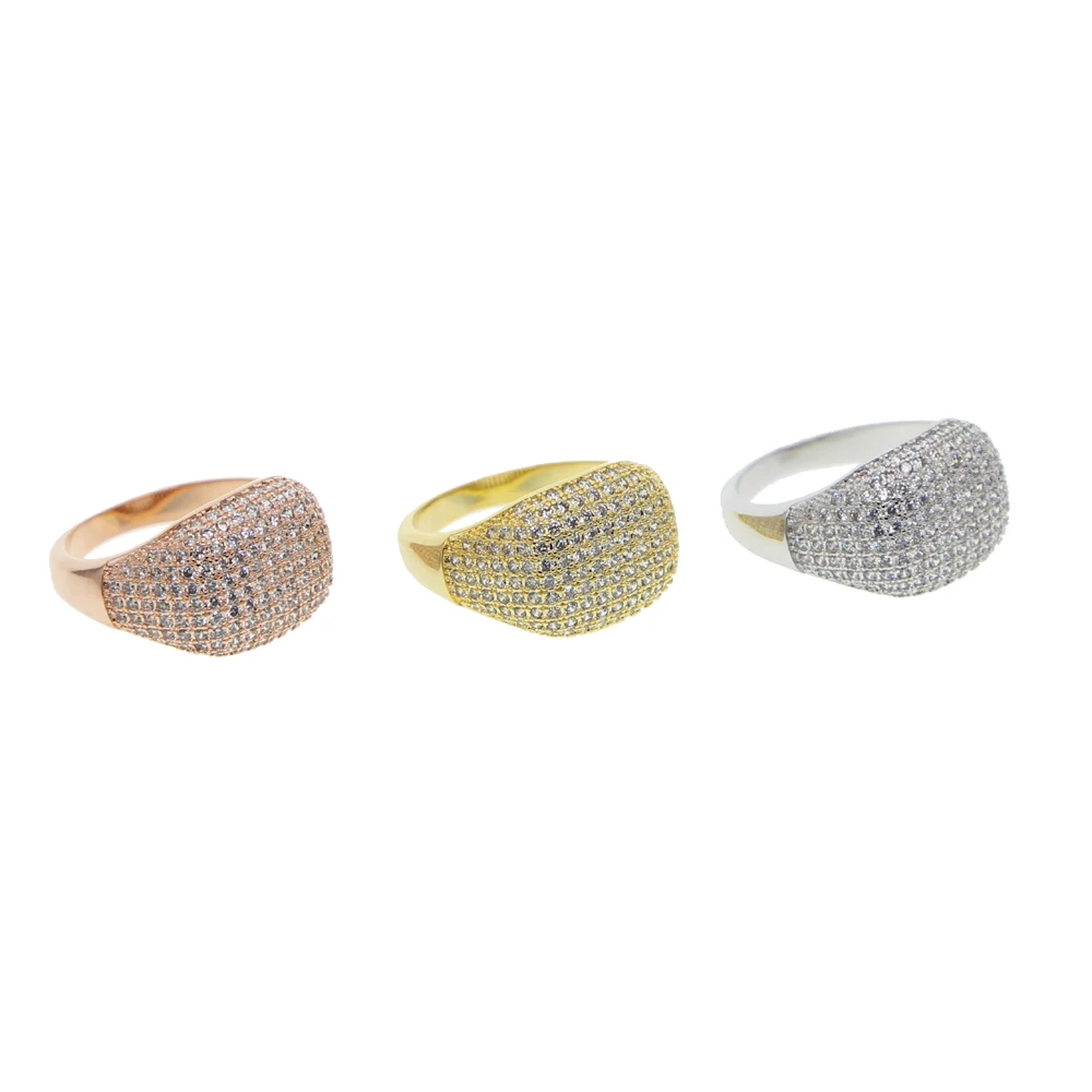 2018 new arrival jewelry ring full micro pave clear zircona Rings for men women