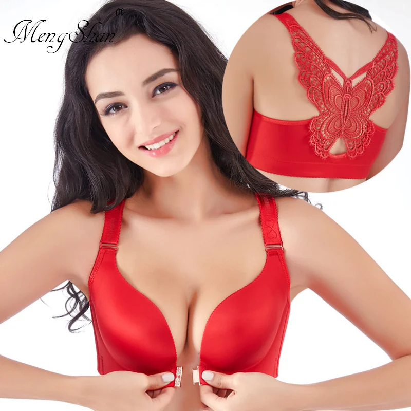 Front buckle bra Sexy Butterfly Back big size bra Fat MM200 Jin 3/4 Cup Enlarging code CDE cup Women's Bras plus size bra 120E