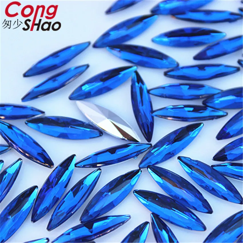 Cong Shao 500PCS 4*15mm Bunte Pointback Pferd Auge Steine Und kristall Acryl Strass Trim DIY Kostüm zubehör YB285