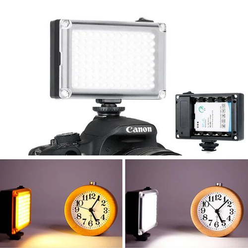 Imagen 2 del producto 96 luces LED para vídeo y teléfono, iluminación fotográfica en cámara, lámpara LED de zapata para iPhoneX 8, videocámara Canon/Nikon DSLR, transmisión en vivo