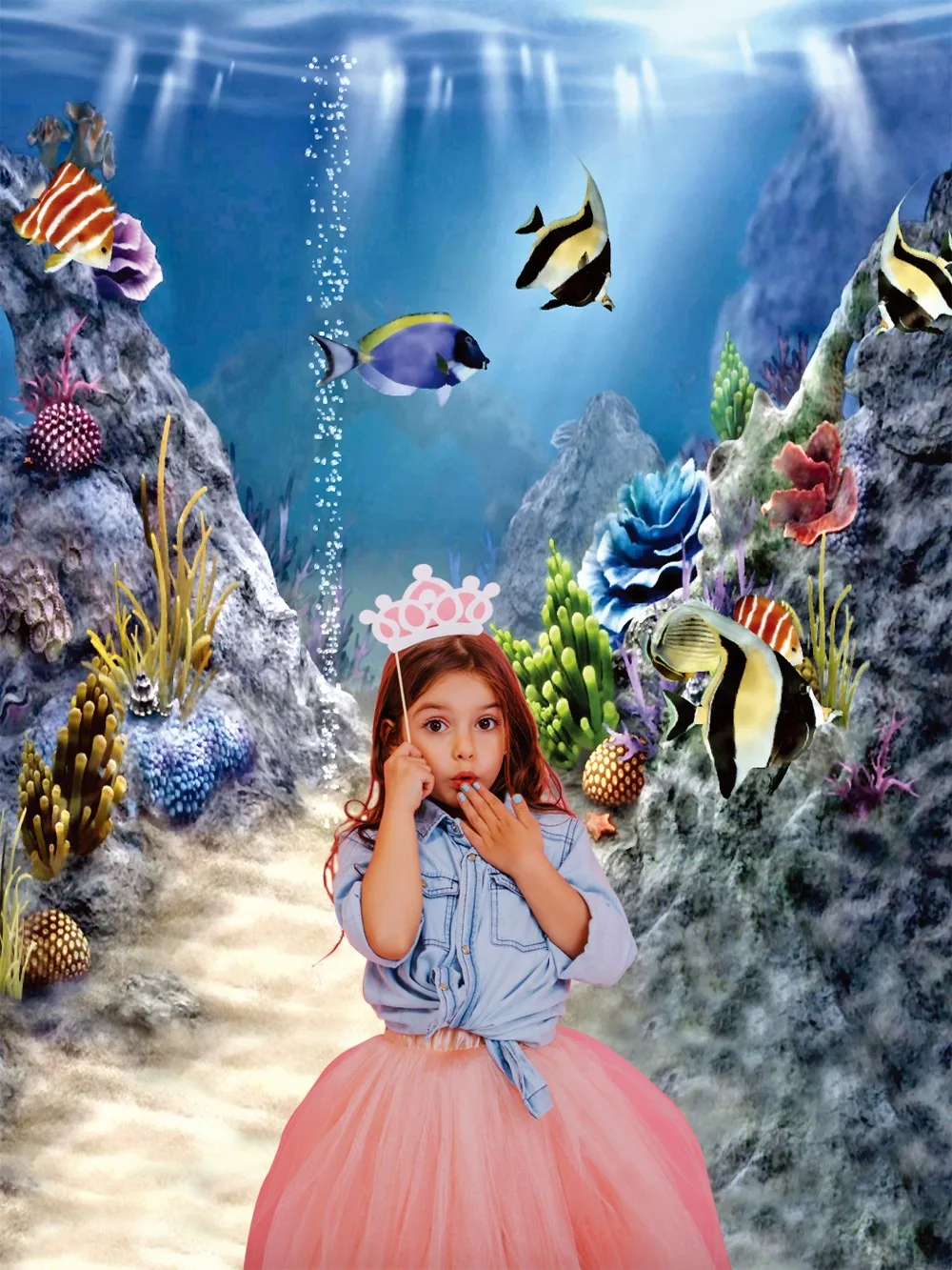 

VinylBDS 10x20ft Underwater World Photo Background Seafish Backdrop Background for Photography Children Photogarphy Backdrops