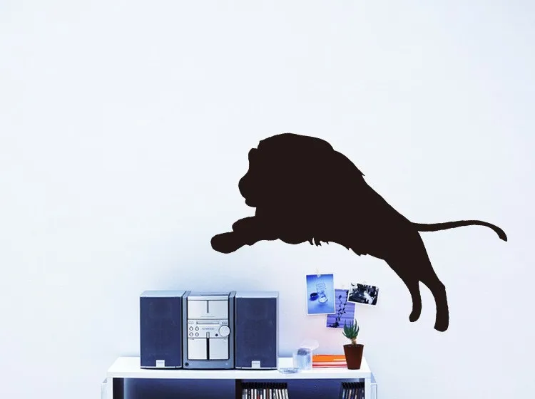 Removable Water-proof Home Decoration Jumping Lion Shape Chalkboard Stickers Blackboard Wall Sticker adesivo de parede