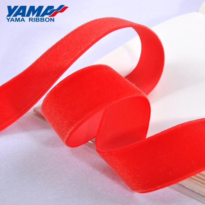 YAMA-Monochrome Velvet Ribbon, Garment Accessories, Crafts Gifts, Shops have 10 Kinds of Size, 13mm, 16mm, 19mm, 22mm, 25Yards p