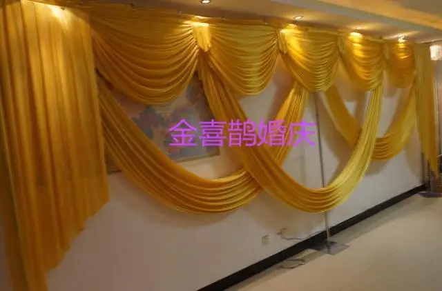 Customized colors 6 meters long wedding swags for 3x6m wedding backdrop drapery event party decoration