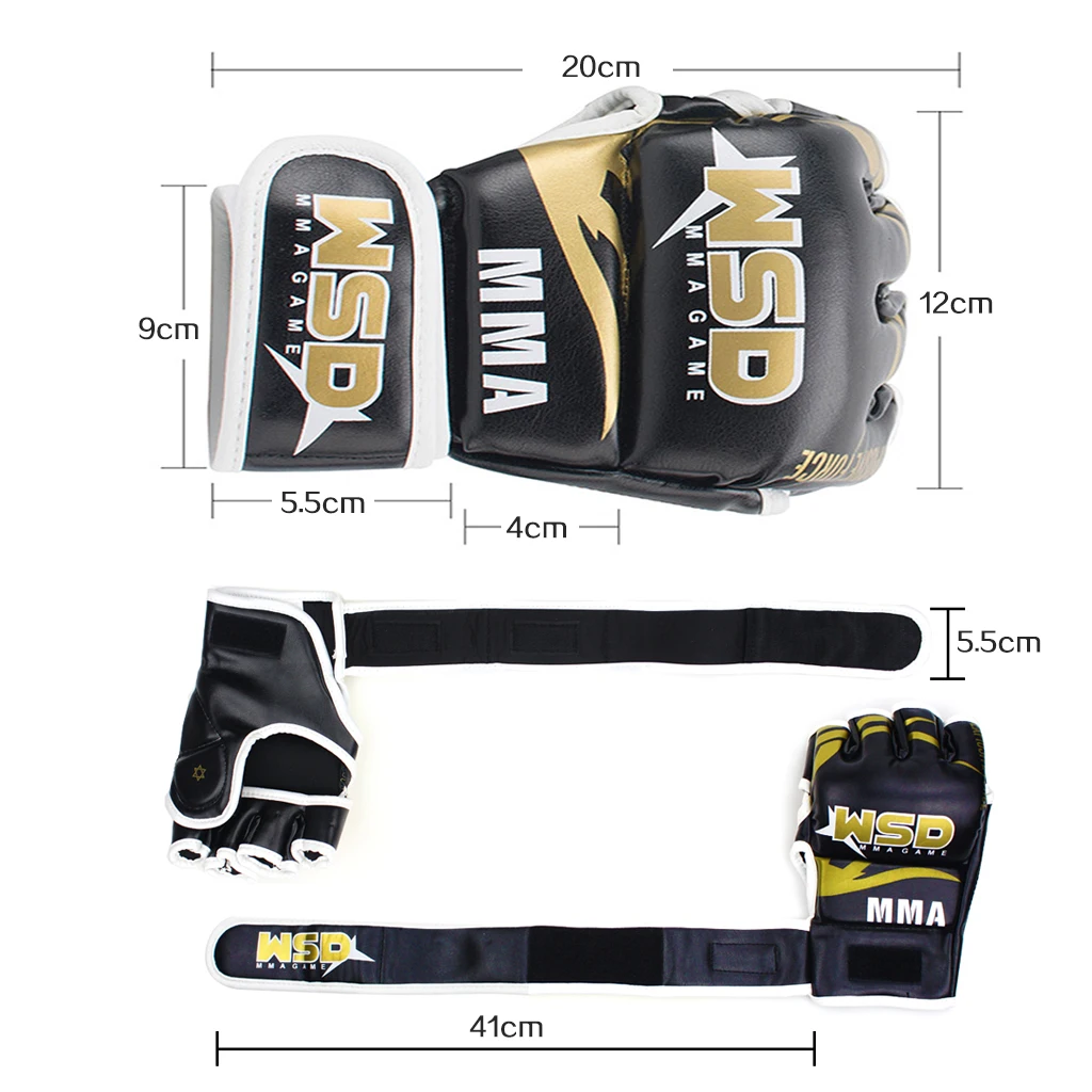 Half Finger MMA Gloves for Men PU Kicki Boxing Karate Muay Thai Guantes De Boxeo Free Fight Sanda Training Equipment