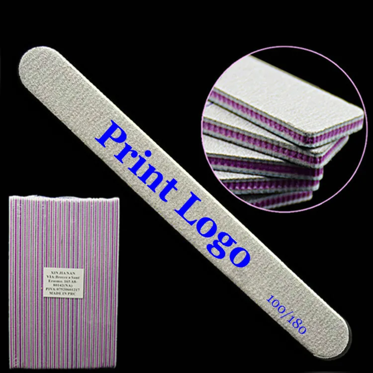 

Wholesale Free Print Logo 5000pcs EVA Manicure Buffer 100/180 Curved Crescent Suquare Nail File Nail Buffer Polish Grinding Tool