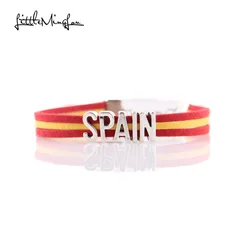 Little MingLou Infinity Love SPAIN Bracelet Heart Charm Bracelets & Bangles For Women Men Leather Braid Suede Country Jewelry