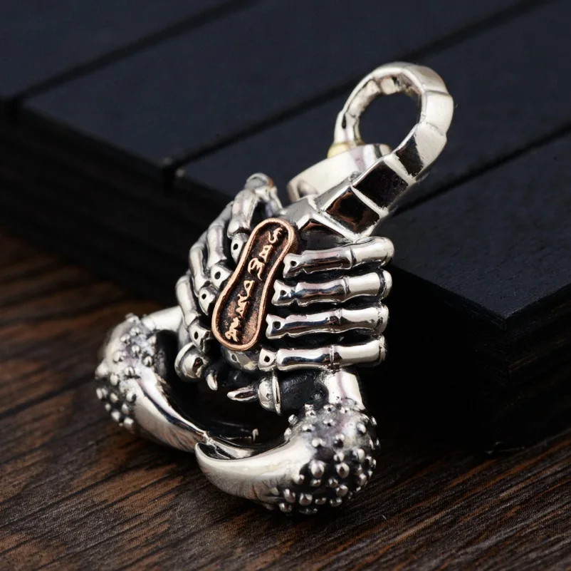 BOCAI 2022 New Trend S925 Sterling Silver Jewelry Individual Retro Scorpio Flame Iron Scorpion Man Pendant Valentine's Day Gift