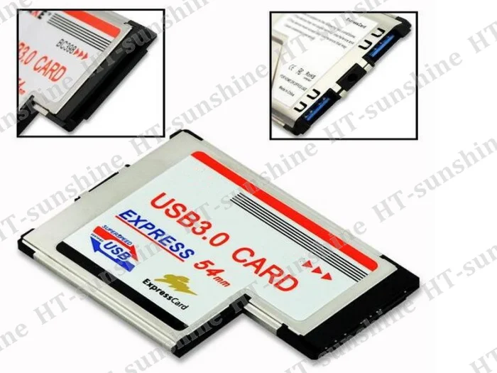 USB 3.0 PCI Express Card Adapter 5Gbps Dual 2 Ports HUB PCI 54mm Slot ExpressCard PCMCIA Converter For Laptop Notebook