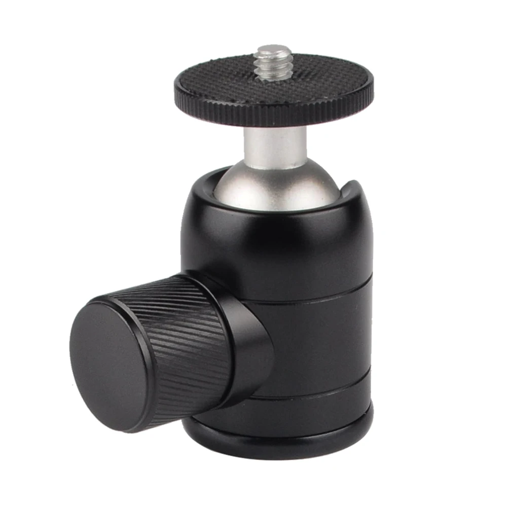 Mini statyw kulowy adapter głowicy Ballhead Mount Alloy z 1/4 otworami na lustrzanka cyfrowa kamera komórka monopod do telefonu Mic Boom Pole