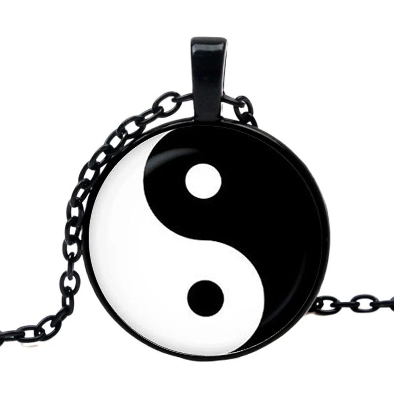 2019 new hot retro yin and yang pendant necklace tattoo necklace handmade chain yin and yang jewelry Traveler Gift I Camp