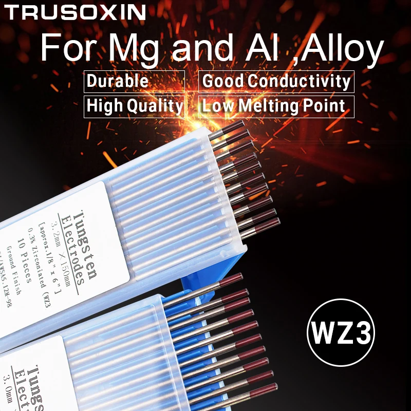 WZ3 Tungsten Electrode Tig Rod 1.0/1.6/2.0/2.4/3.0/3.2/4.0MMx150mm(6