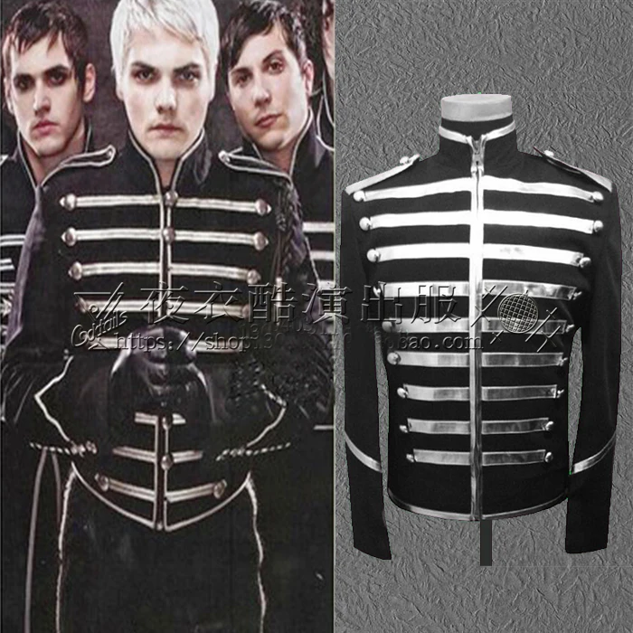 100%real mens stage performance black silver stripe short tuxedo jacket ,only jacket