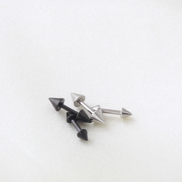 1Pair Fashion Punk Rock Rivet Spike Stainless Steel Mens Womens Stud Earrings