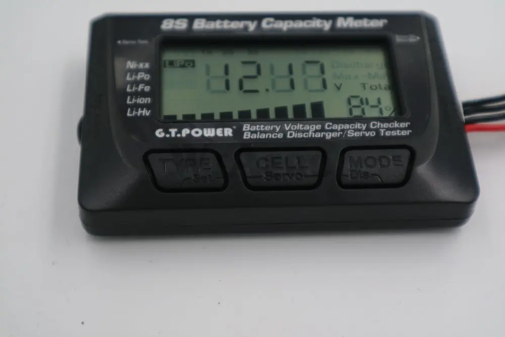 New Arrival G.T.Power 8S Battery Voltage  Capacity Meter with Servo Tester function