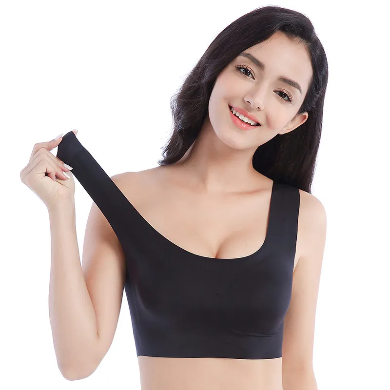 Women's Large Size Bra Wireless Seamless Bra Push Up Bralette Sexy Removable Traceless U-shaped Sports Bra Plus Size Women