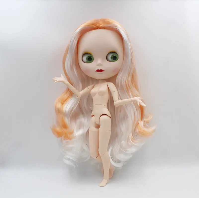 

Free Shipping BJD joint RBL-755 DIY Nude Blyth doll birthday gift for girl 4 colour big eyes dolls with beautiful Hair cute toy