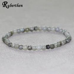 Ruberthen Labradorite Bracelet 4 mm Natural Stone Beads Bracelet Mini Gemstone Energy Bracelet