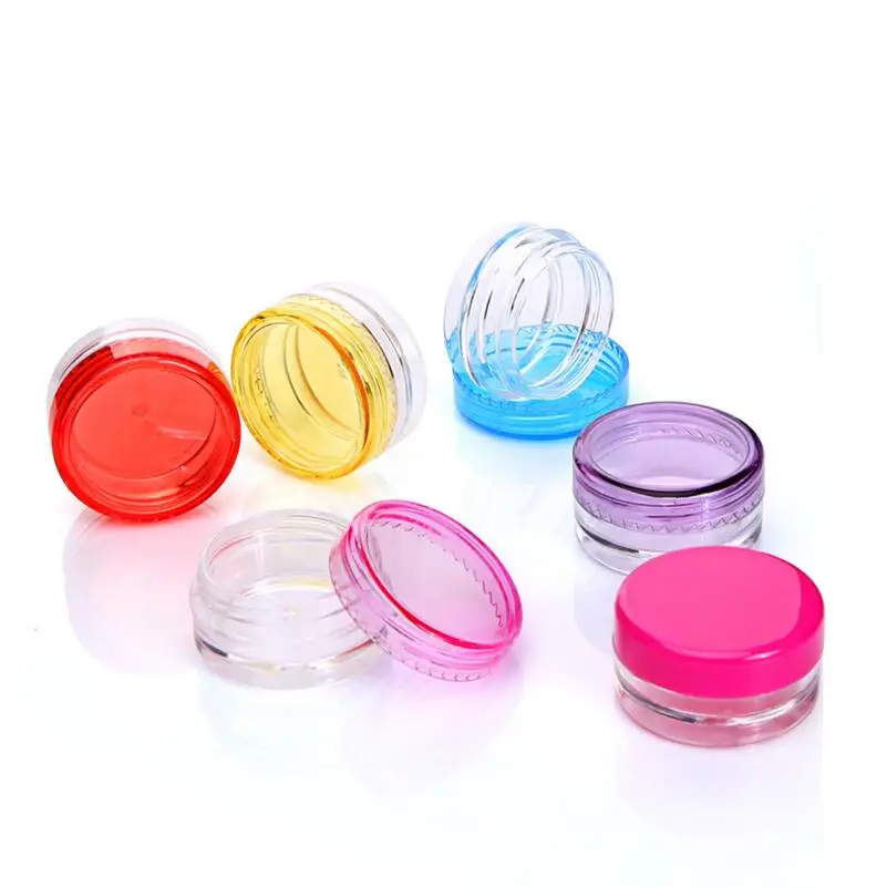 

3ml / 5ml Small Round Bottle Jars, Mini Empty Plastic Nail Art Storage Cosmetic Packaging Containers lin2908