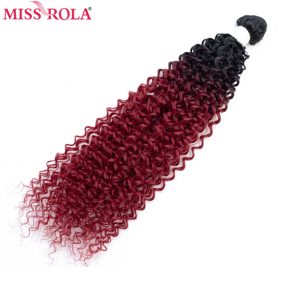 Miss Rola Ombre Hair Bundles Synthetic Kinky Curly Hair Extensions Sew In Hair Weaves 18-22 inch 6pcs/Pack 200g Hair Wefts