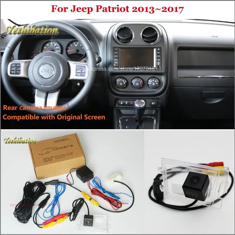 Yeshibation Back Up Reverse Camera For Jeep Patriot 2013~2017 - Car Rear View Camera Sets RCA & Original Screen