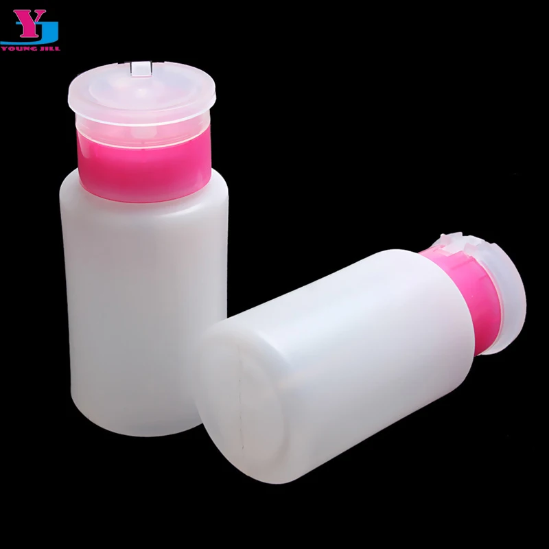 1pcs/lot Pink Refillable Bottles Plastic Empty Makeup 150ml Pump Dispenser Nail Art Polish Remover Cleaner makeup tools Bottle