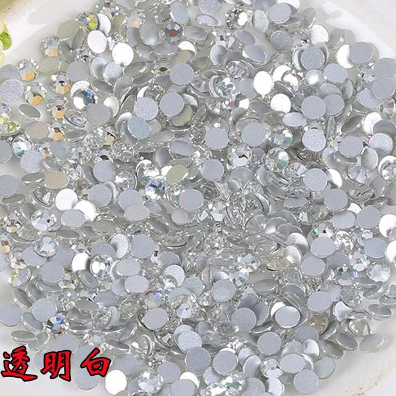 14000Pcs SS3 SS4 SS5 SS6 SS8 SS10 SS12 Clear White Crystal Loose Rhinestone Nail Art Decoration Flatback Rhinestones Glitter DIY