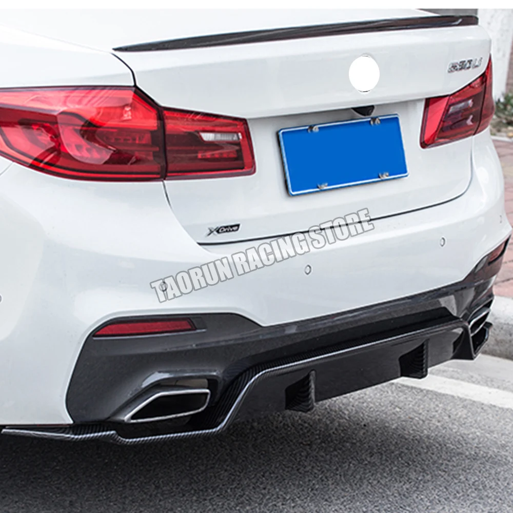 3D Style Carbon Fiber Rear Bumper Diffuser for BMW G30 G31 520 530 540 550 With M Package 2017 up