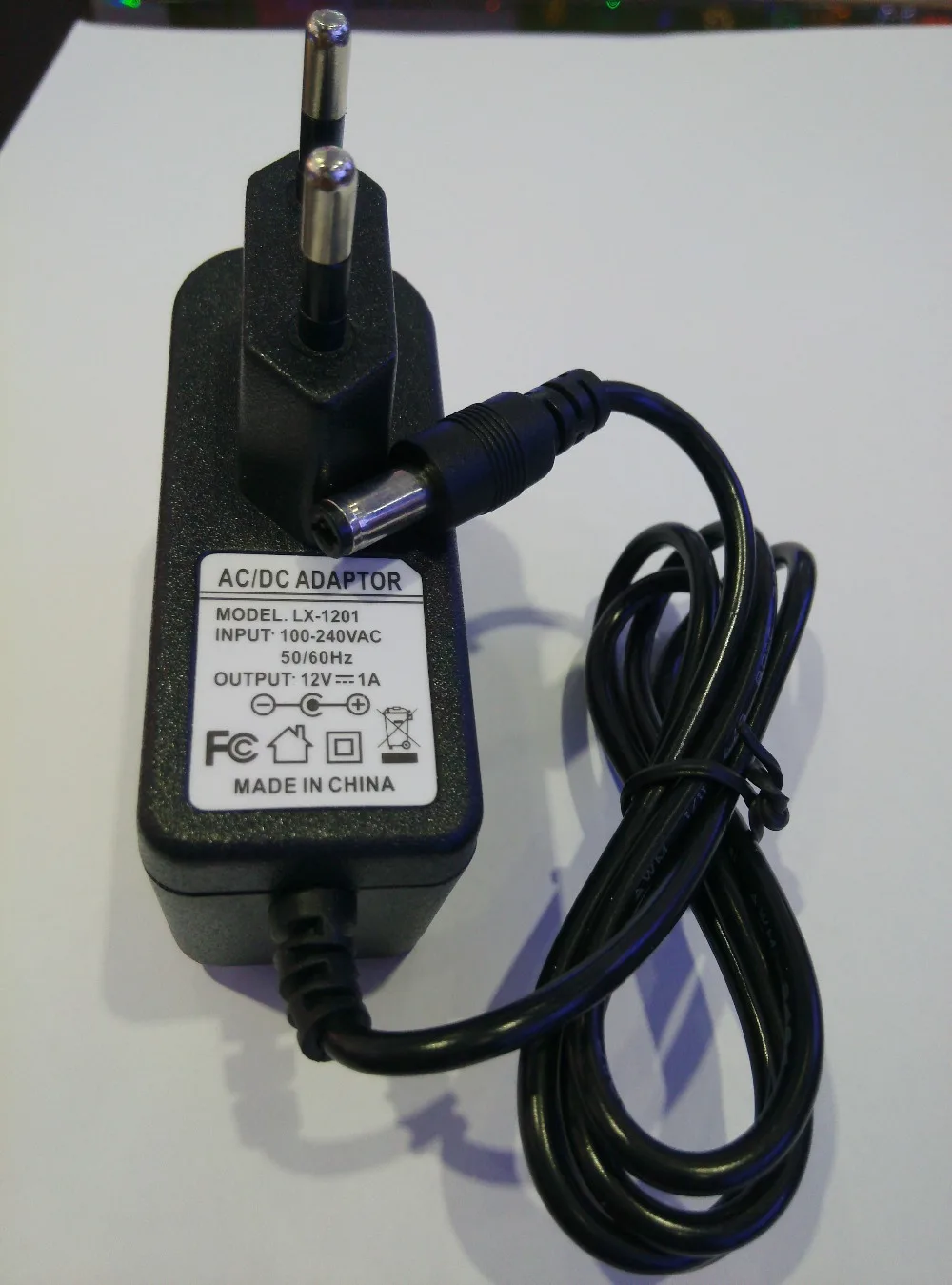 Adaptador de fuente de alimentación de tira LED, adaptador de corriente de 12V CC, 1A, 12V1A, LX1201, CA 100-240V, 1000mA, enchufe de la UE,