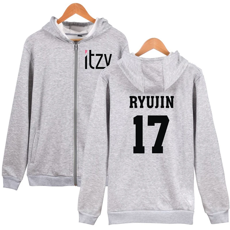 LUCKYFRIDAYF Itzy Kpop Fashion Men Women Zipper Hoodies Jacket Casual Tracksuit Top Long Sleeve Zip Up Hooded Sweatshirt Clothes