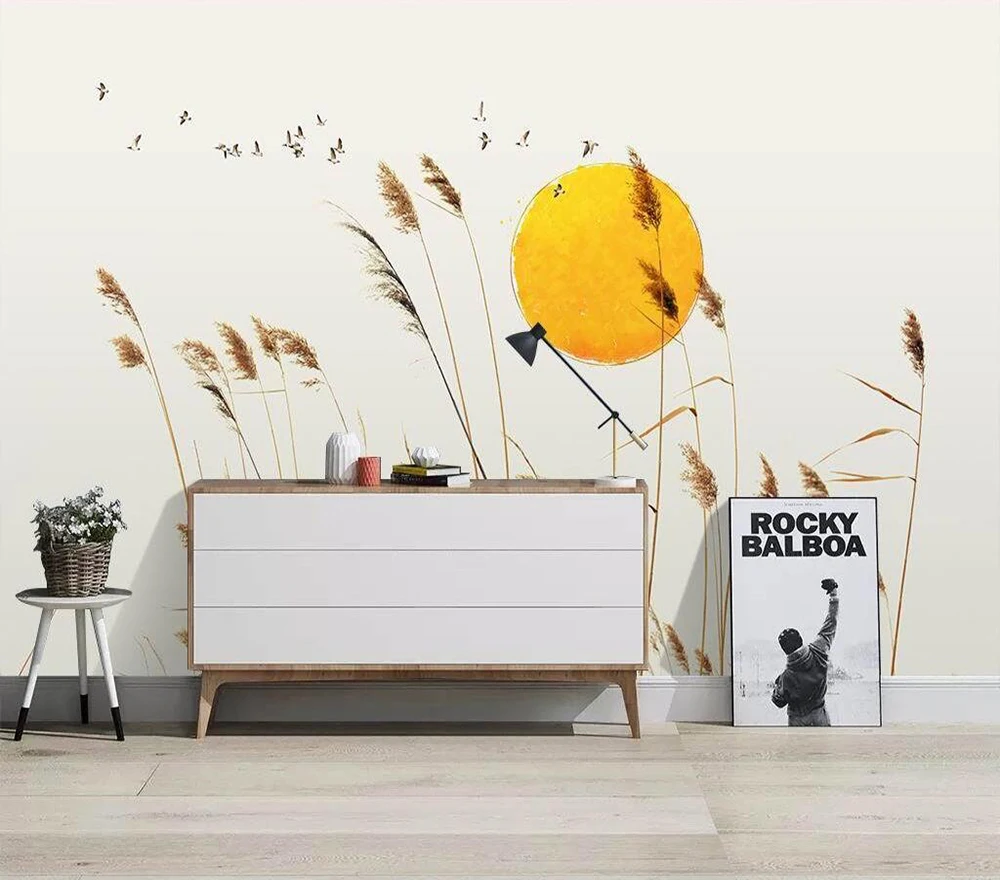 Custom wallpaper Simple style reed background wall