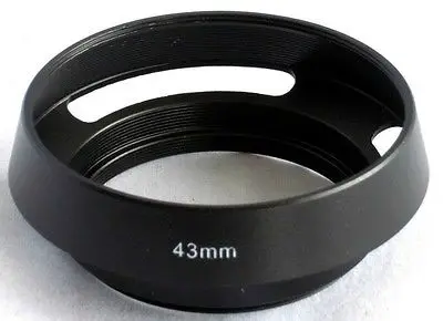 Promotion Metal Vented Lens Hood 49mm Filter Thread for Leica Samsung Panasonic MH-49 black