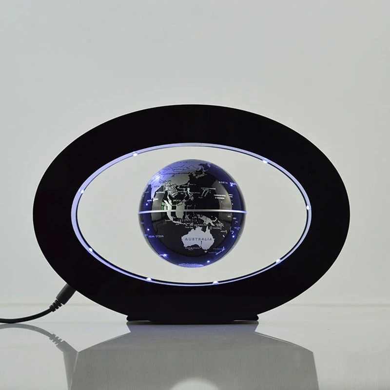 New Novelty Decoration Magnetic Levitation Floating Globe World Map with LED Light with Electro Magnet and Magnetic Field Sensor