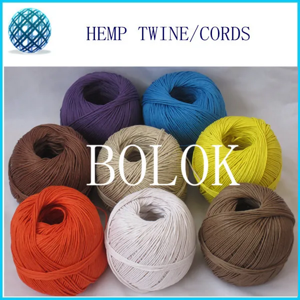 

12 color 100% hemp cord (11pcs/lot)100m/ball,waxed hemp rope, hemp twine cord used in all kinds packing by free shipping