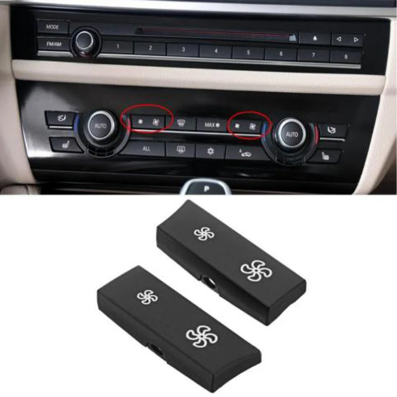 

2pcs Car Heater Climate Control AC Switch Fan Button Cap Cover for BMW F10 F11