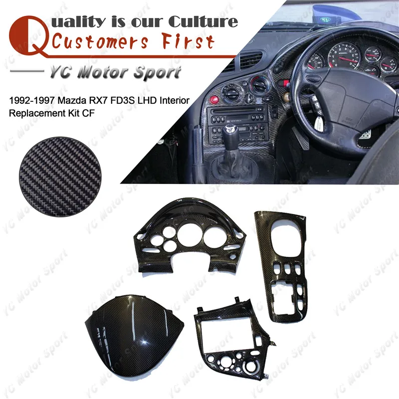 

Car Accessories Carbon Fiber Interior Replacement Kit 4pcs Fit For 1992-1997 RX7 FD3S LHD Interior Replacement Kit