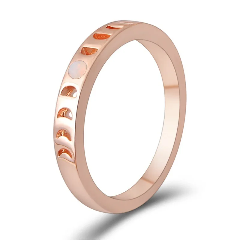 Vintage Moon Phase Rings Dainty Stacking Ring for Women Jewelry Gift
