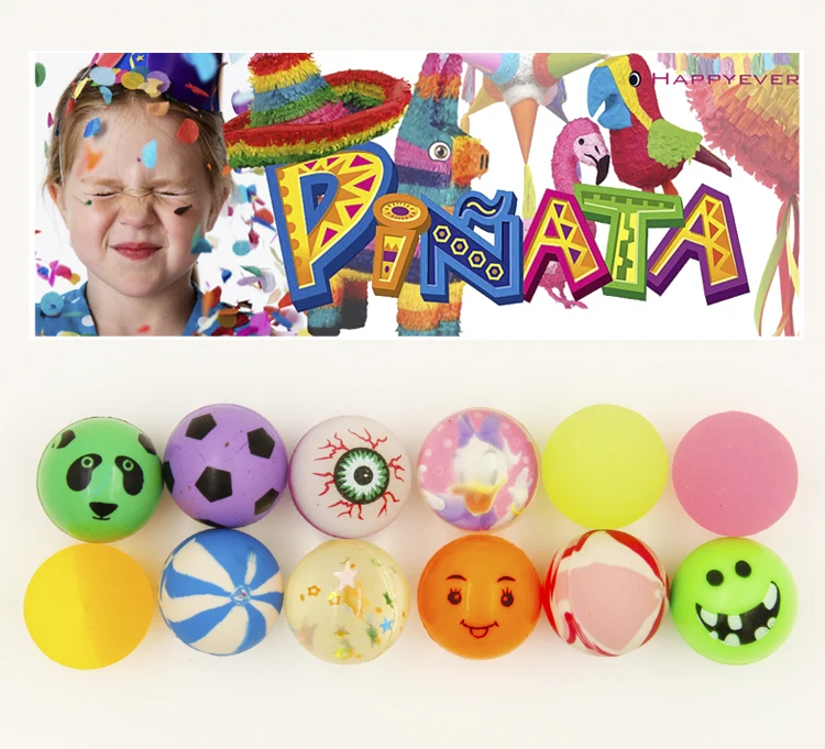 12Pcs 32mm Assorted High Bounce Rubber Ball Medium Bouncy Ball Pinata Fillers Kids Toy Party Favor Bag Gifts Treat Bag Goody Bag