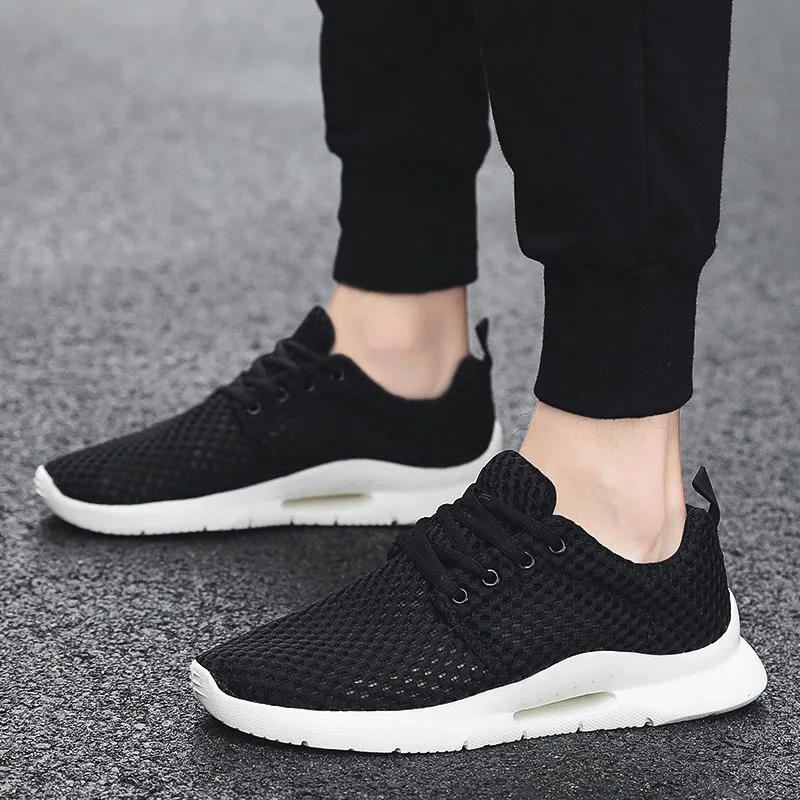 2020 New Mesh Mens Shoes Casual Breathable Sneakers Men Summer White Tenis Masculino Hombre Man Black Flat Erkek Sport Ayakkabi