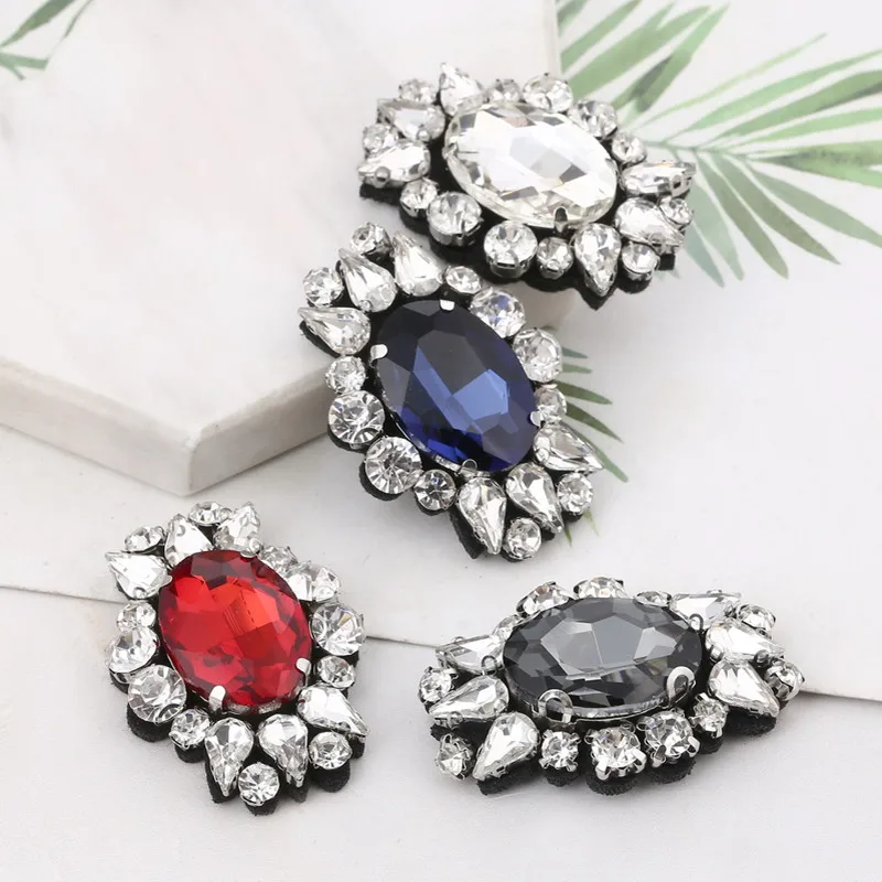 1 Piece drill crystal beads patches sew on beaded patch diy patch for clothes dress bag shoes socks accessories
