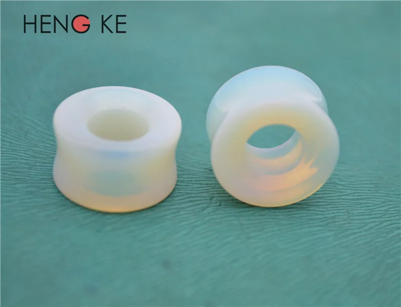 Opal Stein Flesh Tunnel Ohr-stecker-set Stetcher Doppel Flare Opalite Semi Kostbare Piercing Schmuck hip hop – Detail 2