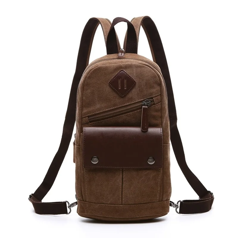 

Vintage Rucksack Canvas Men Backpack Male Students School Bags Retro Man One Shoulder Chest Bags Triangle Back Pack Bolsas