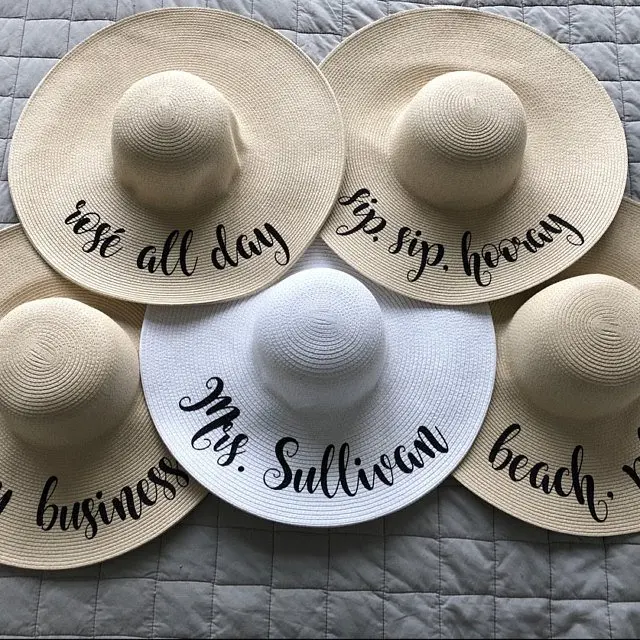 customize any text bride Honeymoon Beach Hat - Floppy Hats - Mrs. Beach Hat - Personalized wedding Floppy Hats Bridesmaid Gifts