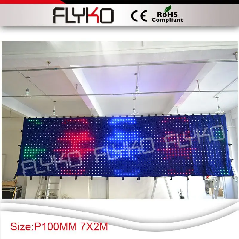 

Flykostage led curtain display text pitcure gif flash