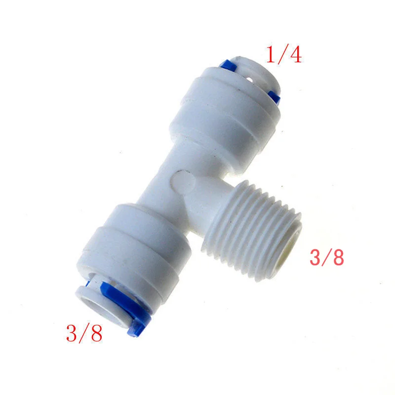 

5pcs 3/8'3/8'1/4'OD Hose Type T Quick Connection RO Water Connector