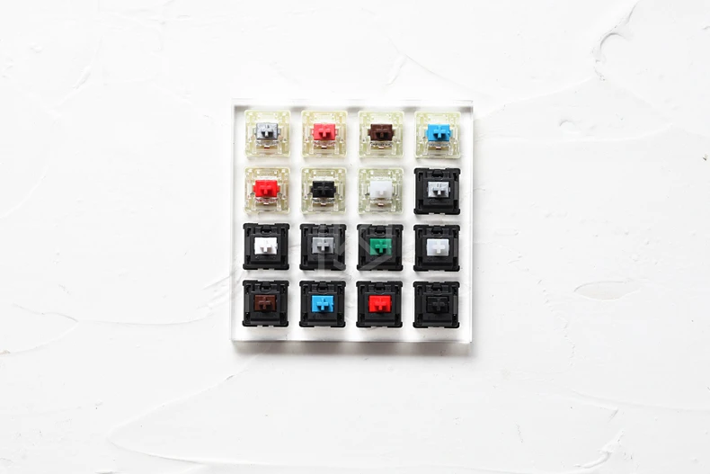 acrylic Switch Tester 4X4 clear housing  base for cherry brown black red blue tactile grey silver green nature white clear rgb