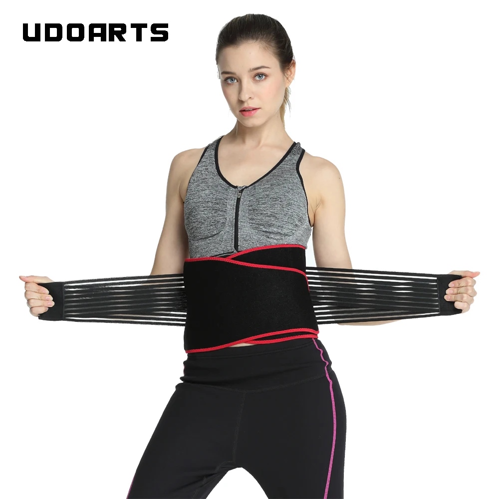 Udoarts Adjustable Back Support Belt With 10 Removable Steel Splints And Dual Straps