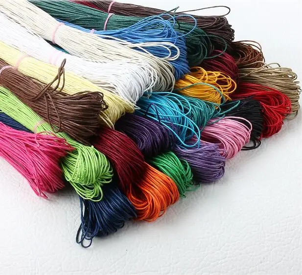 300 yards set of 15 Colors 20 yards each 1mm Wax Cotton waxed Cords Strings Ropes for DIY Necklace Craft Making