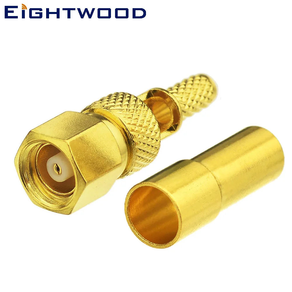 

Eightwood 5PCS SMC Crimp Plug Male RF Coaxial Connector Adapter for RG174,RG316,LMR100 Cable